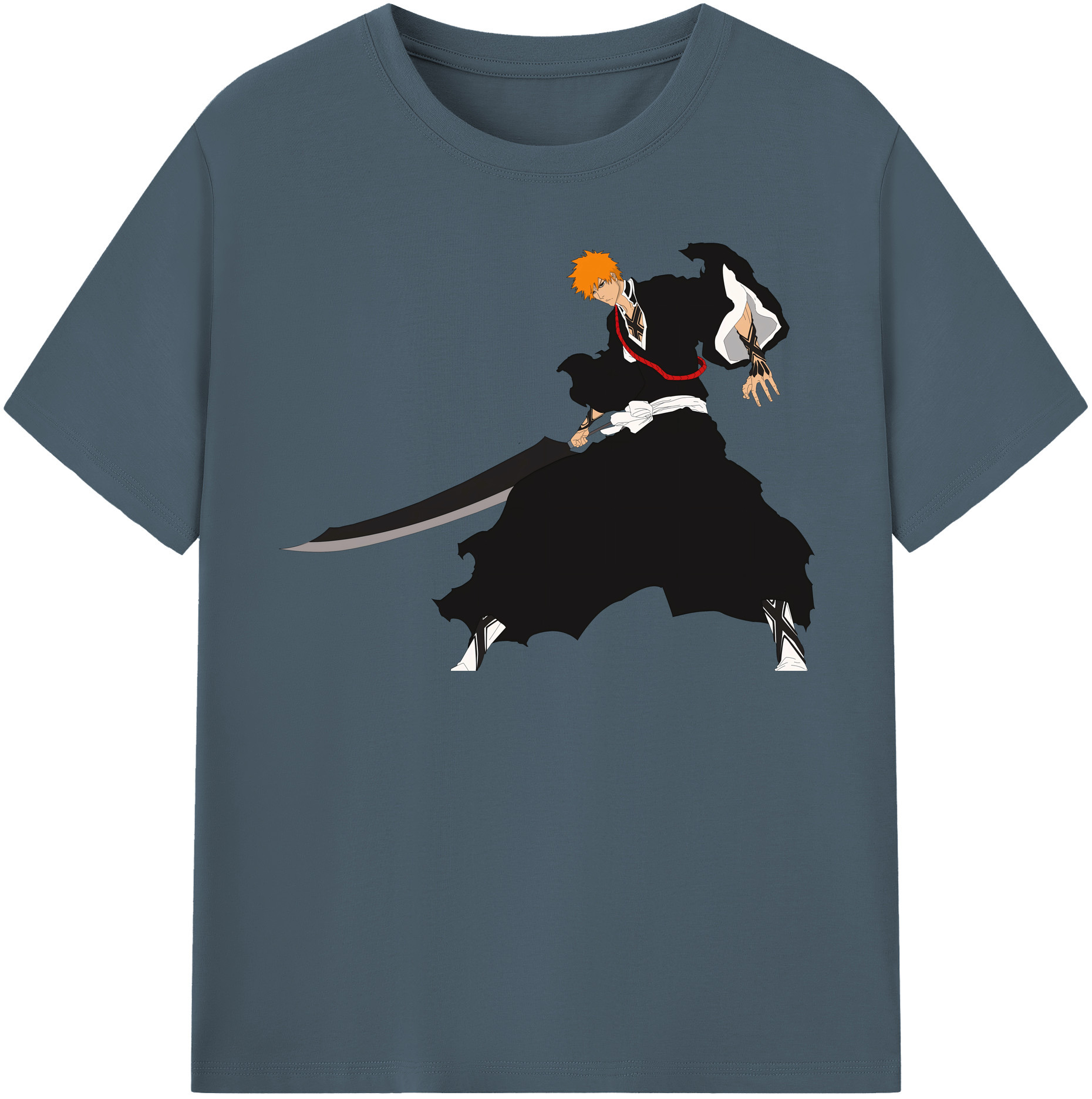 （画像用） ブリーチ 黒崎一護（くろさき いちご）BLEACH Kurosaki Ichigo 綿100％半袖Tシャツ（フロントプリント）